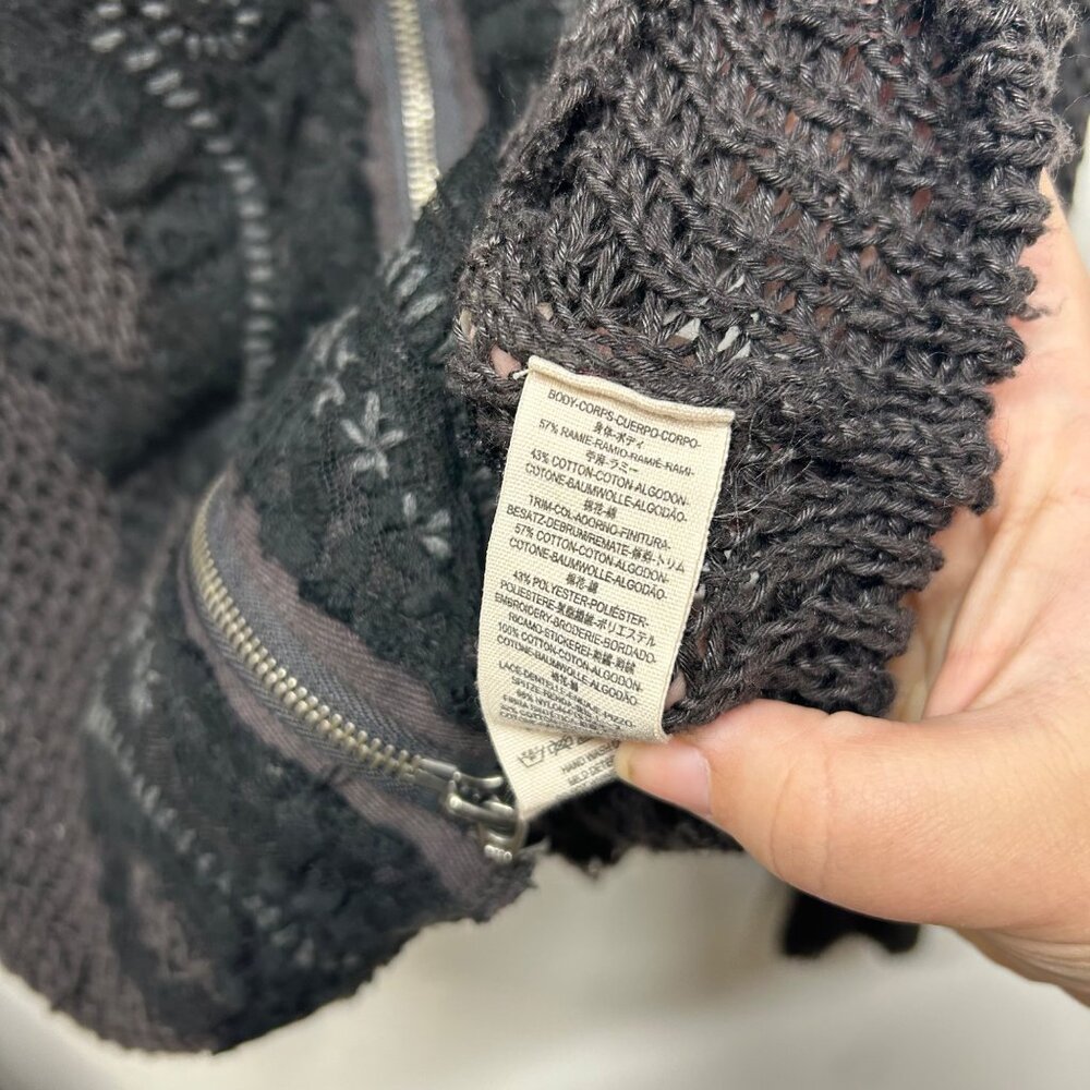Free People Femme Fatale Knit Moto Zip Cardigan Open Knit Sweater small - Picture 9 of 10